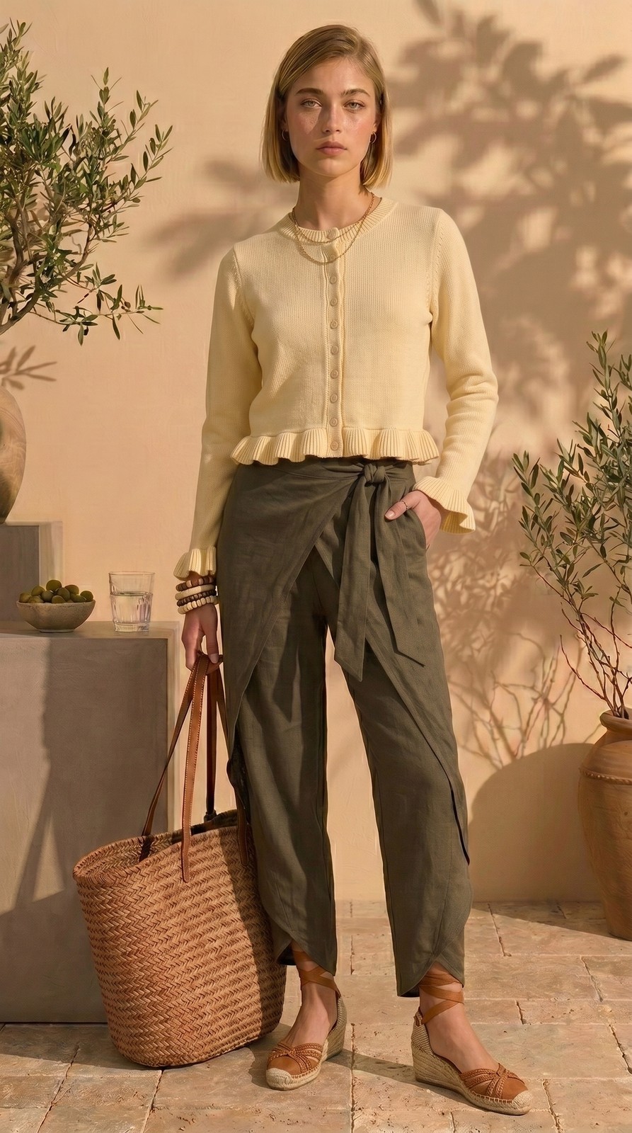 Fırfırlı Düğmeli Hırka — EK-2608